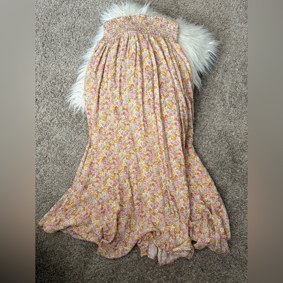 Cynthia Rowley Pink Floral Maxi Skirt with Side Slit - Picture 6 of 6